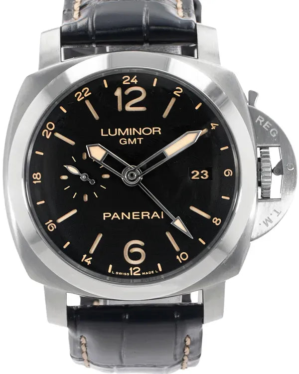 Panerai Luminor GMT 1950 3 Days 44MM Black Dial Leather Strap (PAM00531)