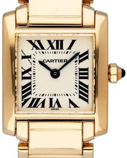 Cartier Tank Française 20MM Quartz Off White Dial Yellow Gold Bracelet (W50002N2)