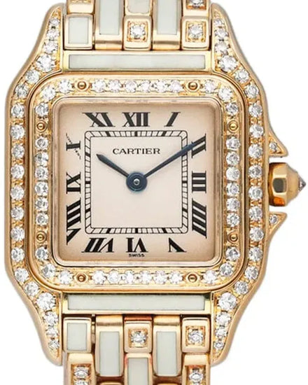 Cartier Panthère De Cartier 22MM Quartz Off White Dial Yellow Gold Bracelet (WF3072FF)
