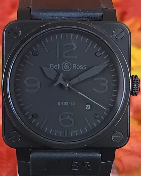 Bell & Ross BR 03-92 Diver Phantom 42MM Black Dial Rubber Strap (BR03-92PHANTOM-R)