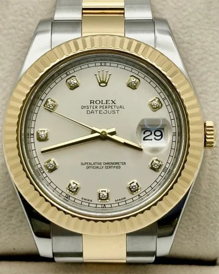 Rolex Datejust II 41MM Ivory Dial Two-Tone Oyster Bracelet (116333)