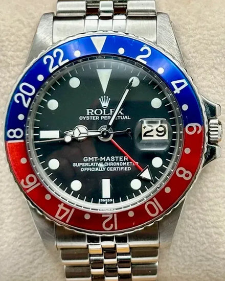 1969 (1.9 Mill Serial) Rolex GMT-Master "Pepsi" 40MM Black Dial Jubilee Bracelet (1675)