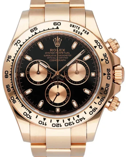 Rolex Cosmograph Daytona 40MM Black Dial Rose Gold Oyster Bracelet (116505)