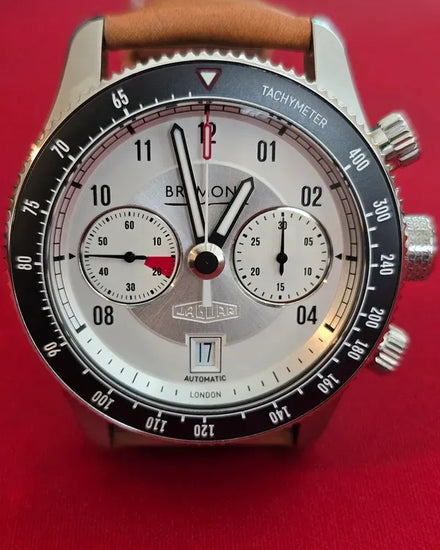 Bremont Jaguar C-Type 43MM Silver Dial Leather Strap (C-TYPE-SS-R-S)