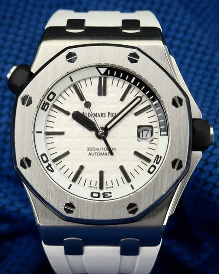 Audemars Piguet Royal Oak Offshore Diver 42MM White Dial Rubber Strap (15710ST.OO.A002CA.02)
