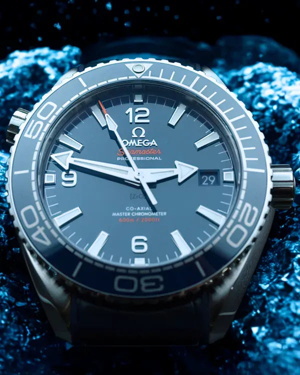 2021 Omega Seamaster Planet Ocean 600M 43.5MM Blue Dial Leather Strap (215.33.44.21.03.001)