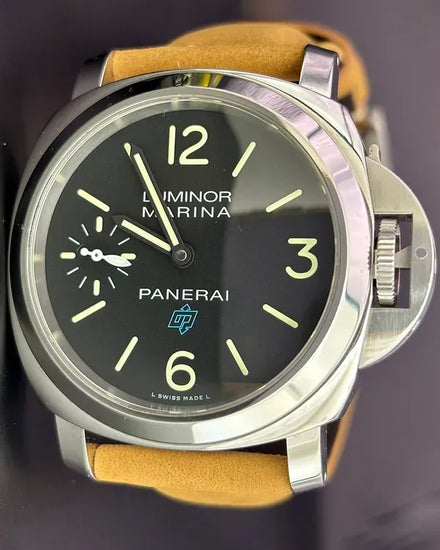 2018 Panerai Luminor Marina 44MM Black Dial Aftermarket Leather Strap (PAM00777)
