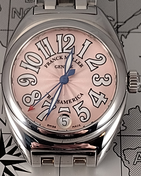 Franck Muller Transamerica 32MM Quartz Pink Dial Steel Bracelet (2000 L)