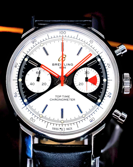 2020 Breitling Top Time "Zorro" L.E. 41MM White Dial Aftermarket Leather Strap (A23310121G1X1)