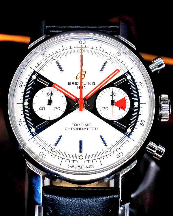 2020 Breitling Top Time "Zorro" L.E. 41MM White Dial Aftermarket Leather Strap (A23310121G1X1)