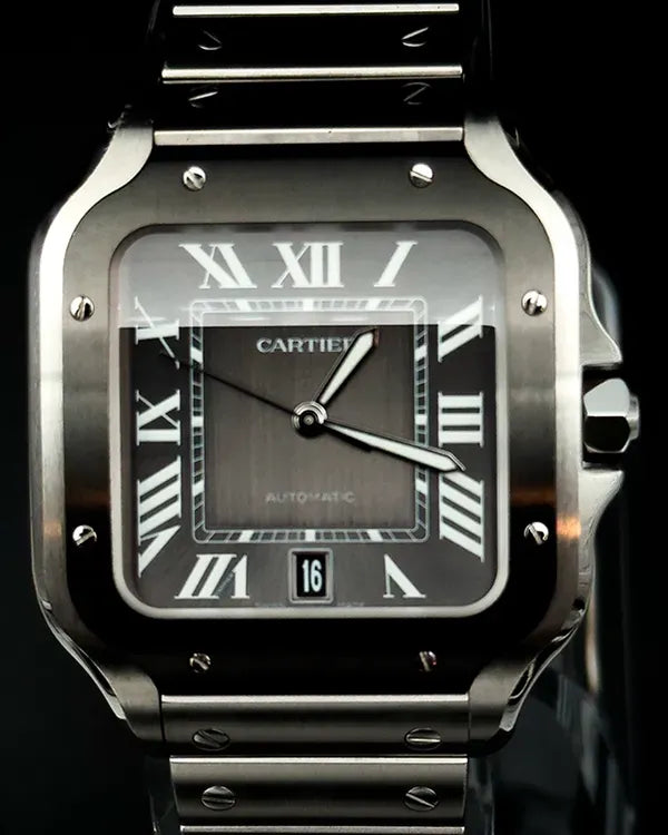 2025 Cartier Santos De Cartier 39.8MM Grey Dial Steel Bracelet (WSSA0037)