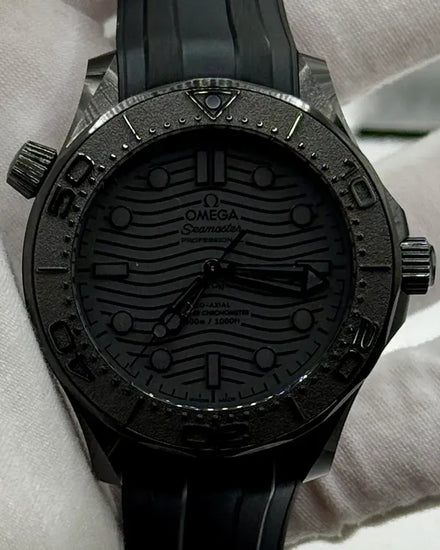 2023 Omega Seamaster Diver 300M "Black Black" 43.5MM Black Dial Rubber Strap (210.92.44.20.01.003)