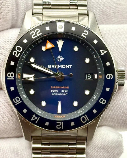2025 Bremont Supermarine GMT "Glacier" L.E. 40MM Blue Dial Steel Bracelet (SM40-GMT-SS-BLBK-B)