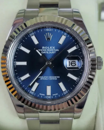 2012 Rolex Datejust II 41MM Blue Dial Oyster Bracelet (116334)