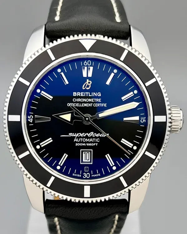 No Reserve - 2017 Breitling Superocean Heritage 46MM Black Dial Leather Strap (A1732024/B868)