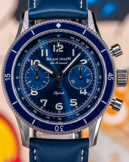 2023 Blancpain Air Command 42MM Blue Dial Leather Strap (AC02-12B40-63B)