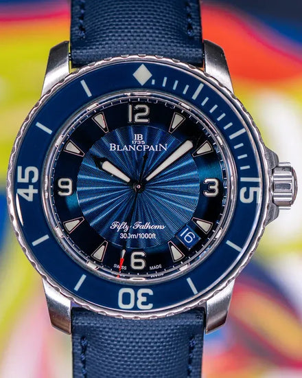 2013 Blancpain Fifty Fathoms 45MM Blue Dial Textile Strap (5015-1140-52B)
