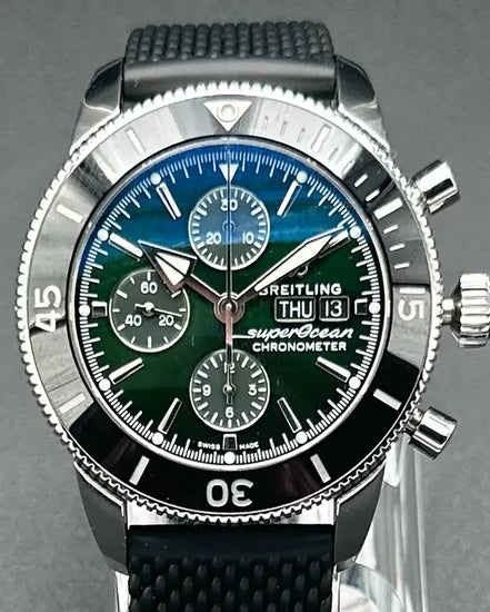 Breitling Superocean Heritage Chronograph 44MM Green Dial Rubber Strap (A13313)