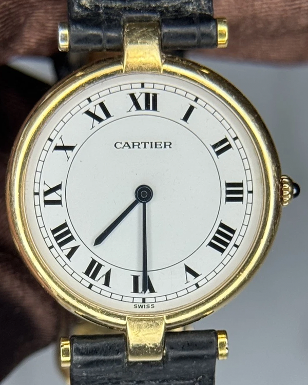 Cartier Must de Cartier Vendome 30MM Quartz Silver Dial Leather Strap (881001)