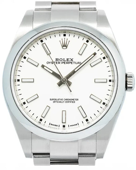 Rolex Oyster Perpetual 39MM White Dial Oyster Bracelet (114300)