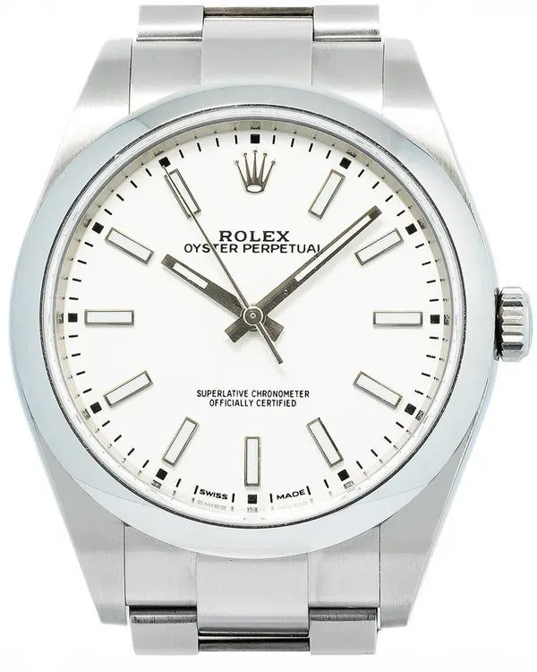 Rolex Oyster Perpetual 39MM White Dial Oyster Bracelet (114300)