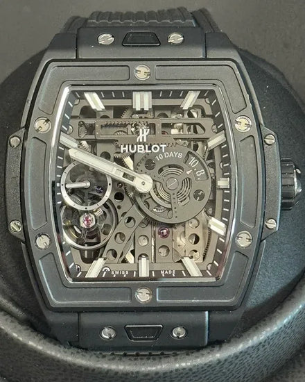 2021 Hublot Spirit Of Big Bang Meca-10 Black Magic 45MM Skeleton Dial Rubber Strap (614.CI.1170.RX)