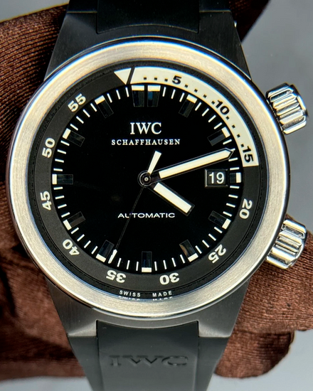 IWC Schaffhausen Aquatimer 42MM Black Dial Rubber Strap (IW354807)