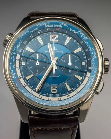 2023 Jaeger-LeCoultre Polaris Chronograph Worldtime 44MM Blue Dial Leather Strap (Q905T480)
