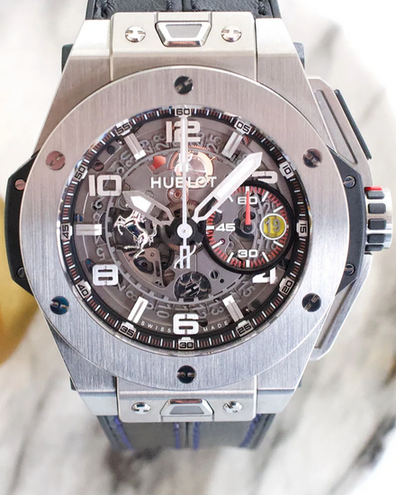 Hublot Big Bang Unico "Ferrari" L.E. 45MM Skeleton Dial Leather Strap (401.NX.0123.VR)