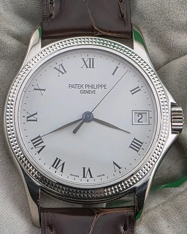 2003 Patek Philippe Calatrava 37MM White Dial Leather Strap (5117G-001)