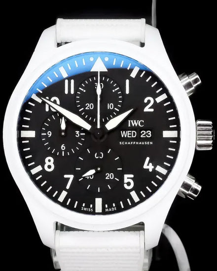 2022 IWC Schaffhausen Pilot Chronograph "Top Gun Lake Tahoe" 44.5MM Black Dial Rubber Strap (IW389105)