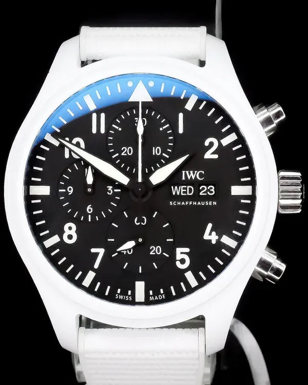 2022 IWC Schaffhausen Pilot Chronograph "Top Gun Lake Tahoe" 44.5MM Black Dial Rubber Strap (IW389105)