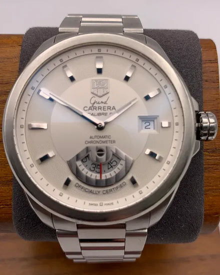 Tag Heuer Carrera Grand 40MM Silver Dial Steel Bracelet (WAV511B)