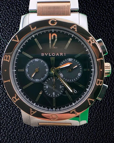 Bvlgari Bvlgari 42MM Black Dial Two-Tone Bracelet (BB41SPGCH)