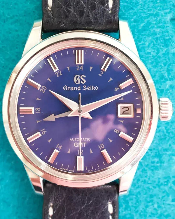 2020 Grand Seiko Automatic GMT "Hodinkee" L.E. 39.5MM Blue Dial Leather Strap (SBGM239)