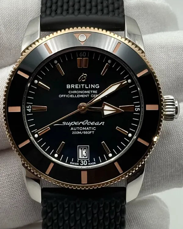 Breitling Superocean Heritage II 42MM Black Dial Rubber Strap (UB2010)