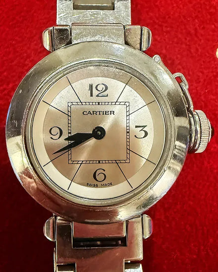 Cartier Pasha De Cartier "Miss Pasha" 27MM Quartz Silver Dial Steel Bracelet (W3140007)