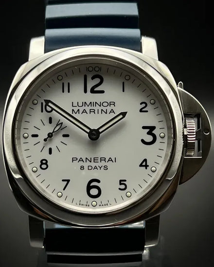 2018 Panerai Luminor Marina 8 Days Acciaio L.E. 44MM White Dial Rubber Strap (PAM00563)
