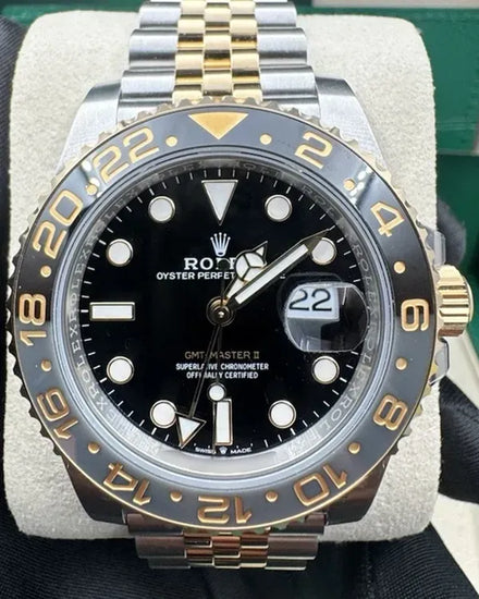 2025 Rolex GMT-Master II "Bumblebee" 40MM Black Dial Two-Tone Jubilee Bracelet (126713GRNR)