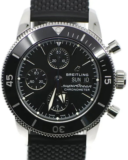 Breitling Superocean Heritage II Chronograph 44MM Black Dial Rubber Strap (A13313)