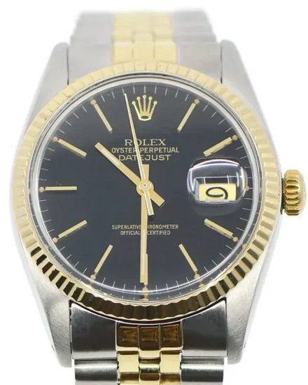 Rolex Datejust 36MM Black Dial Two-Tone Jubilee Bracelet (16013)
