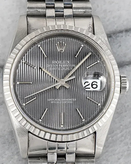 Rolex Datejust 36MM Grey "Tapestry" Dial Jubilee Bracelet (16220)