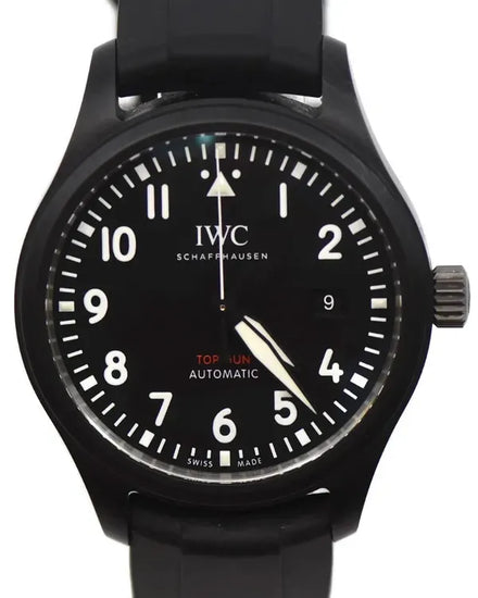 IWC Schaffhausen Pilot Top Gun 41MM Black Dial Rubber Strap (IW326901)
