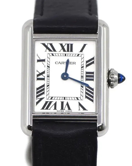 2025 Cartier Tank Must 22MM Quartz Silver Dial Leather Strap (WSTA0110)