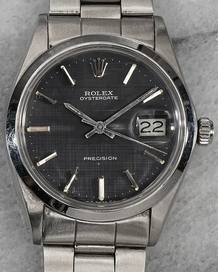 Rolex Oyster Precision Date 34MM Grey "Linen" Dial Oyster Bracelet (6694)