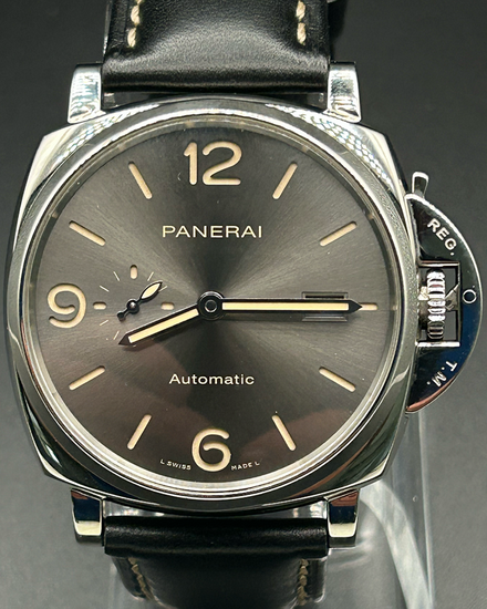 No Reserve - 2022 Panerai Luminor Due 45MM Grey Dial Leather Strap (PAM00943)
