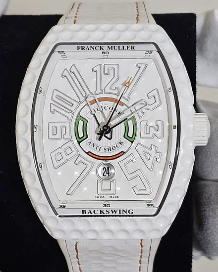 2021 Franck Muller Vanguard "Backswing Golf" 44MM White Dial Leather/Rubber Strap (V45SCDT GOLF TT BC BC)