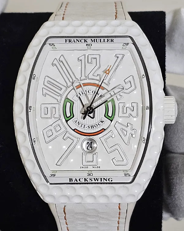 2021 Franck Muller Vanguard "Backswing Golf" 44MM White Dial Leather/Rubber Strap (V45SCDT GOLF TT BC BC)