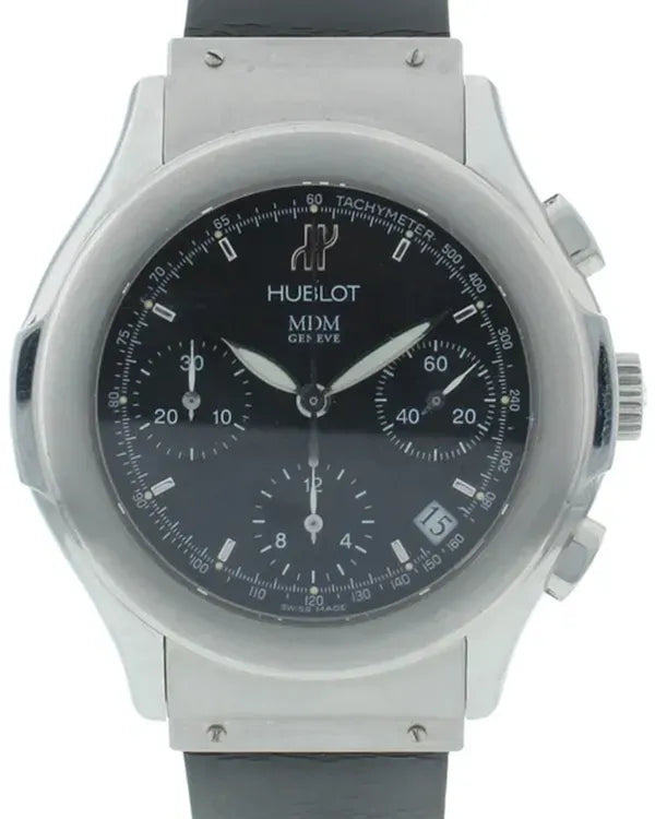 Hublot Classic MDM Chronograph 40MM Black Dial Rubber Strap (1810.1101)