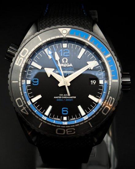 2019 Omega Seamaster Planet Ocean 600M "Deep Black" 45.5MM Black Dial Rubber Strap (215.92.46.22.01.002)